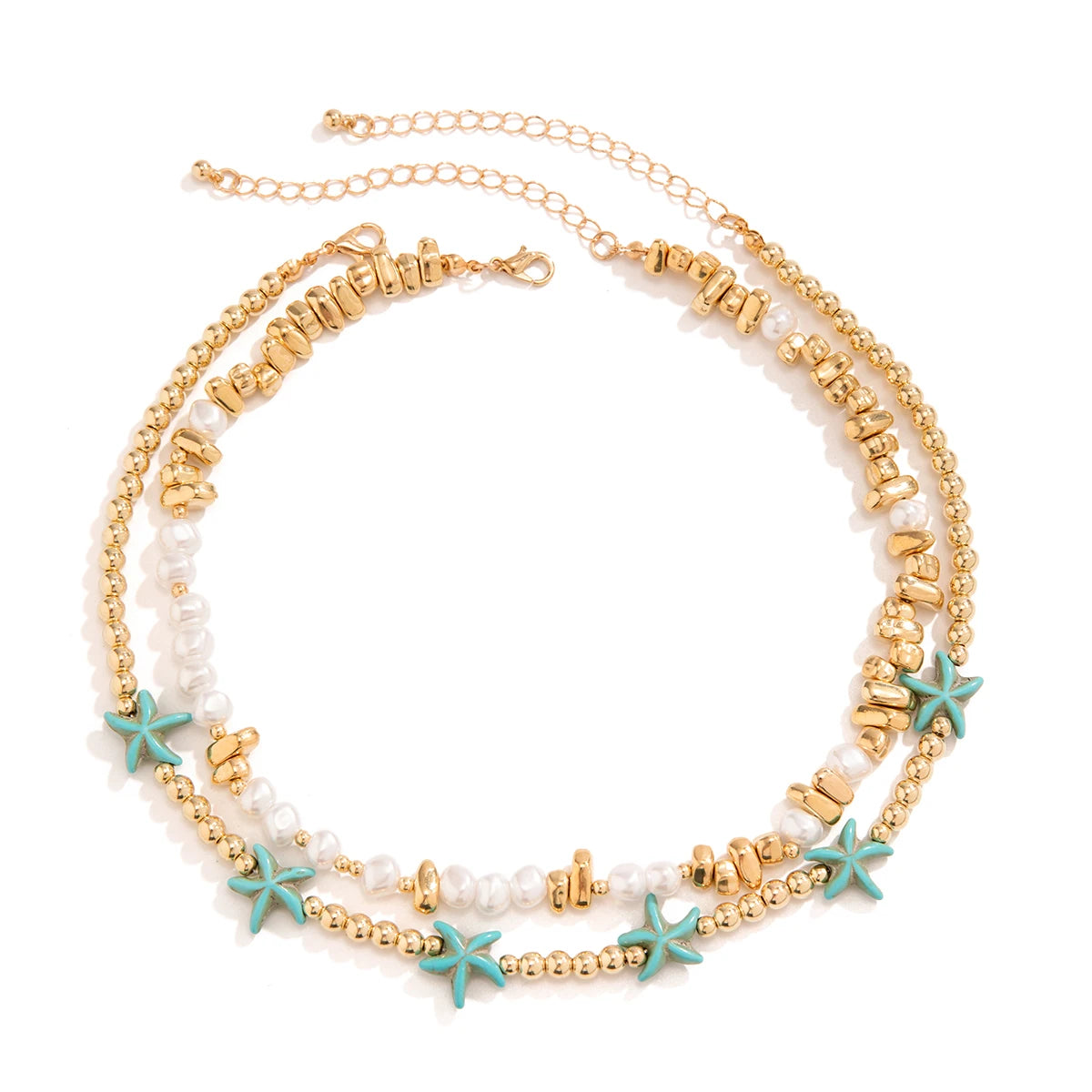 Boho Ocean Blue Starfish Necklace