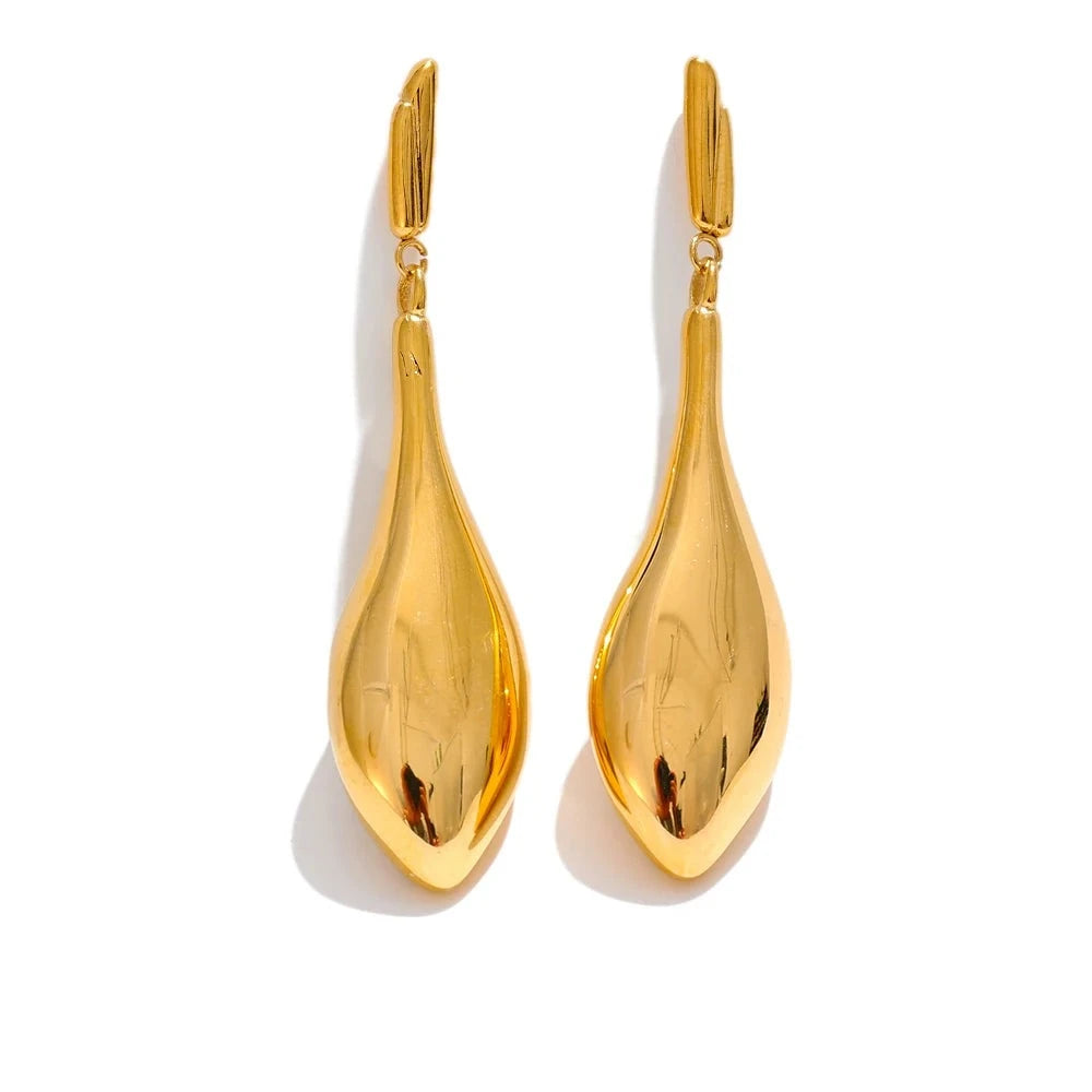 Big Metal Water Drop Statement Earrings