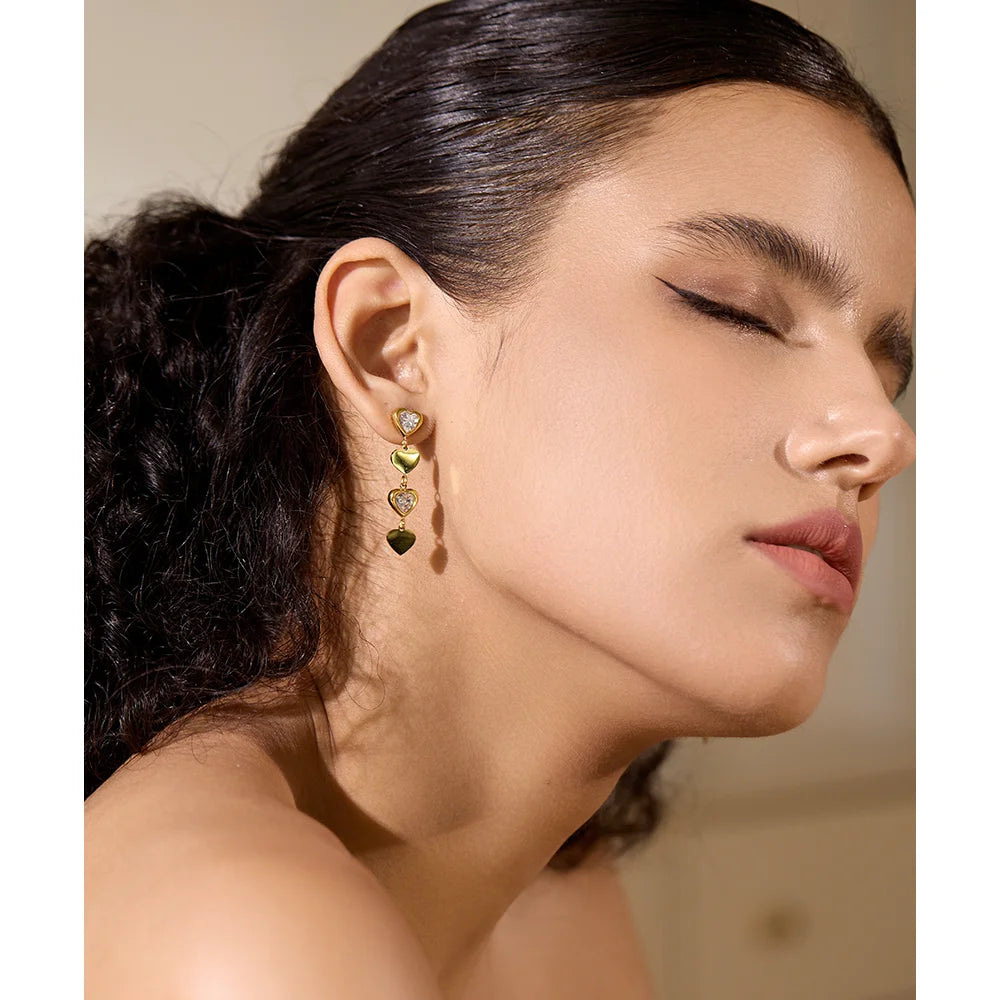 Heart Drop Dangle Earrings