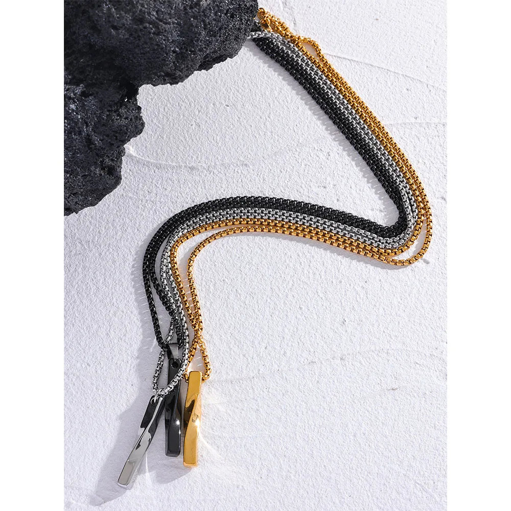 Stylish Men Unisex Geometric Pendant Necklace