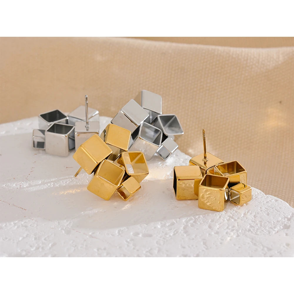 Chic Geometric Square Stud Earrings