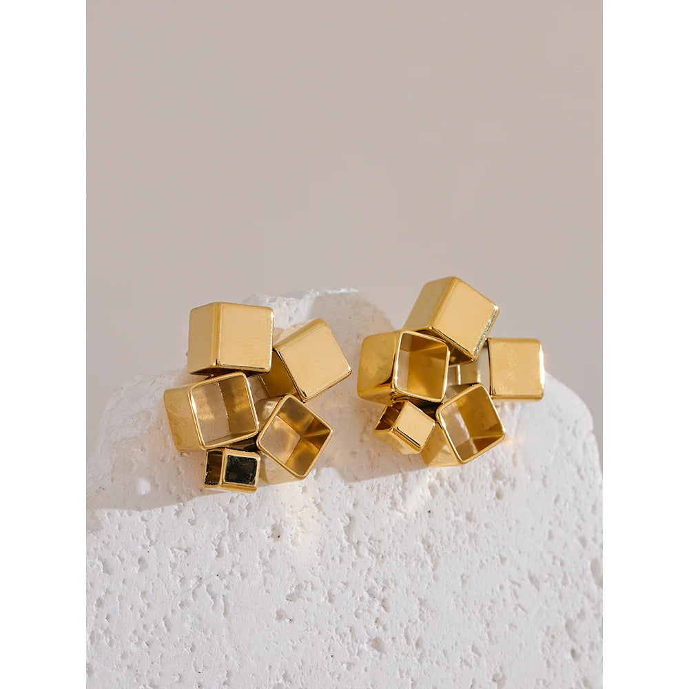 Chic Geometric Square Stud Earrings