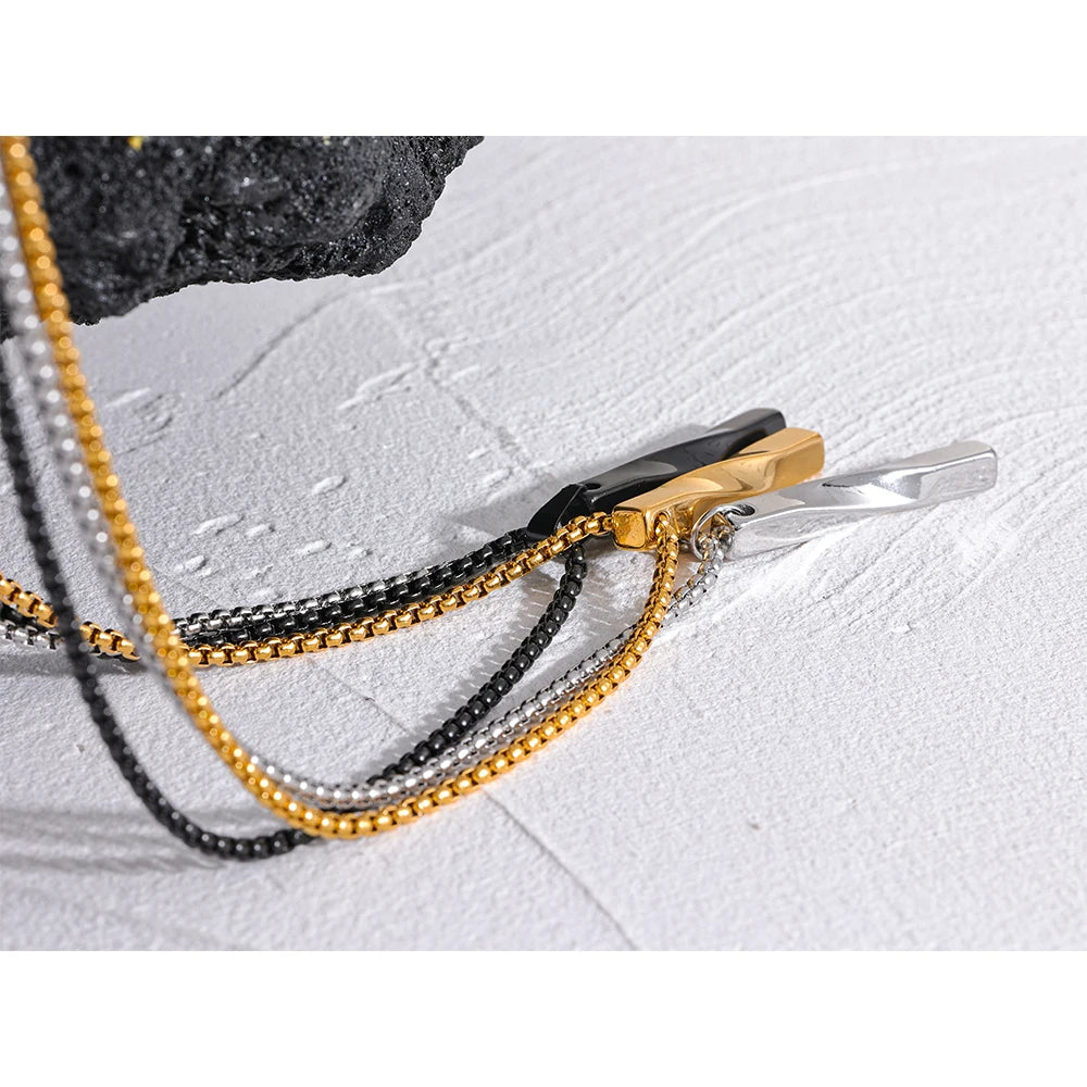 Stylish Men Unisex Geometric Pendant Necklace