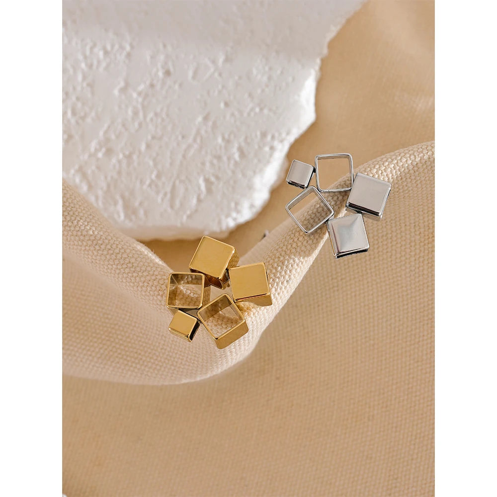Chic Geometric Square Stud Earrings