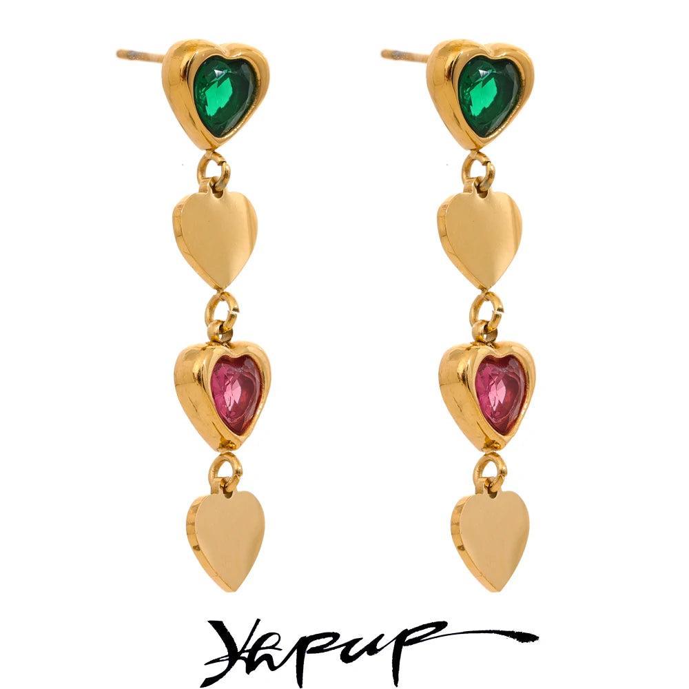 Heart Drop Dangle Earrings