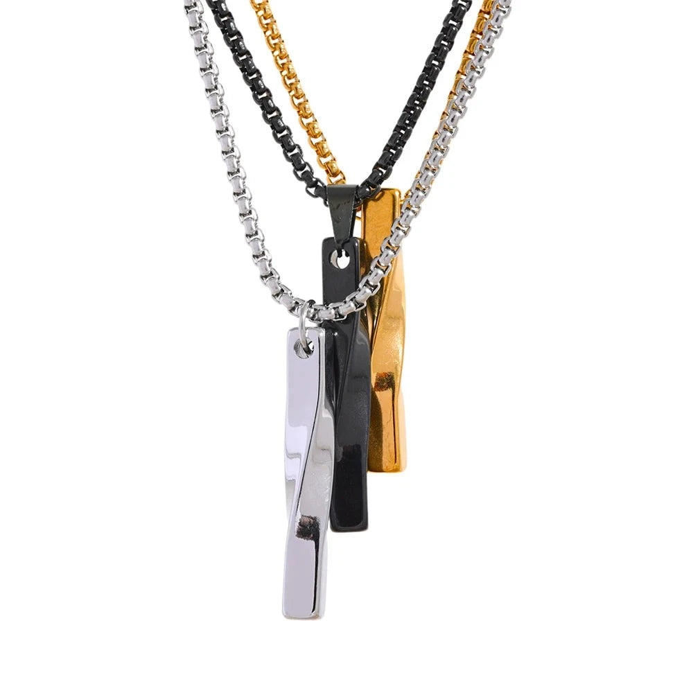 Stylish Men Unisex Geometric Pendant Necklace