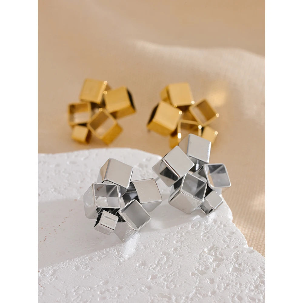 Chic Geometric Square Stud Earrings