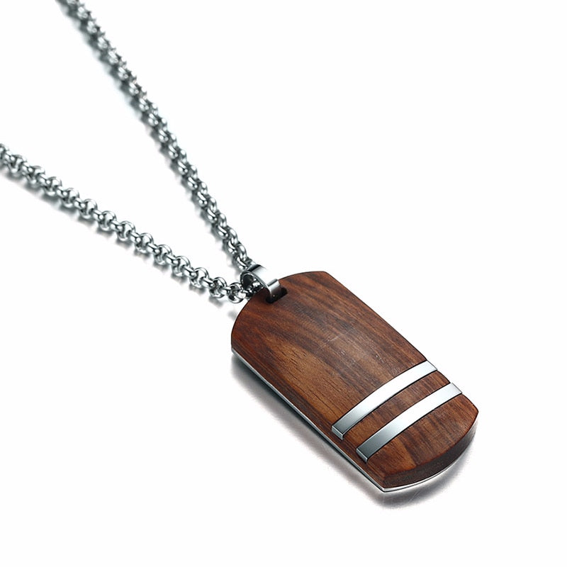 Vintage Rosewood Men Pendant Cross Necklace