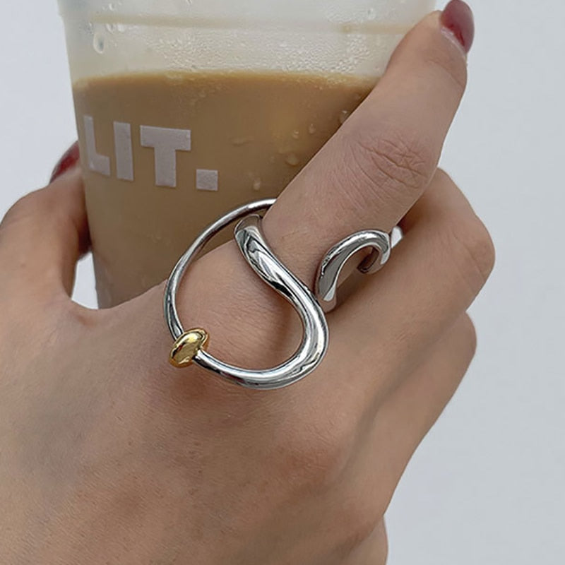 Exaggerated Distorted Lines Geometric Rings LuckyEyeU | Modern & Spiritual Jewelry & Accessories
