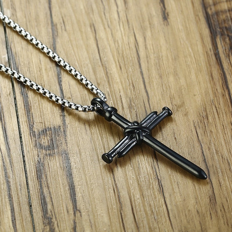 Stylish Nail Cross Pendant Necklace
