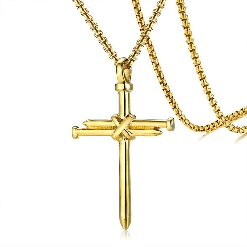 Stylish Nail Cross Pendant Necklace