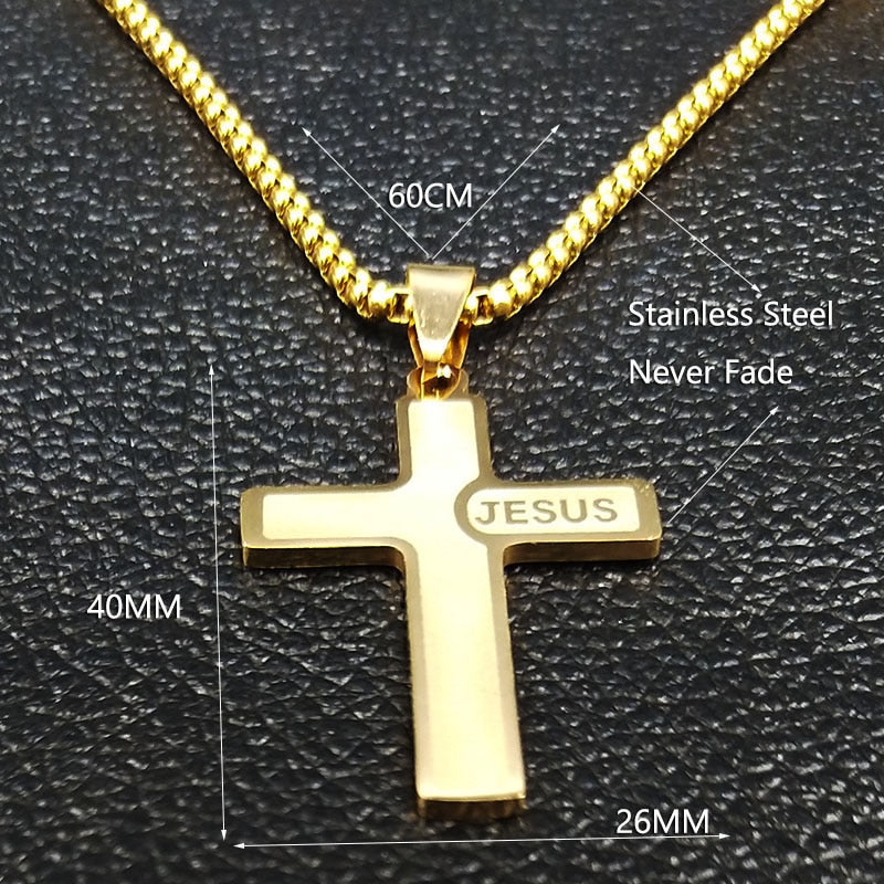Long JESUS CROSS Necklaces