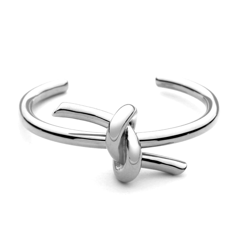 Knotted Rope Cuff Bangle Gold Bracelet