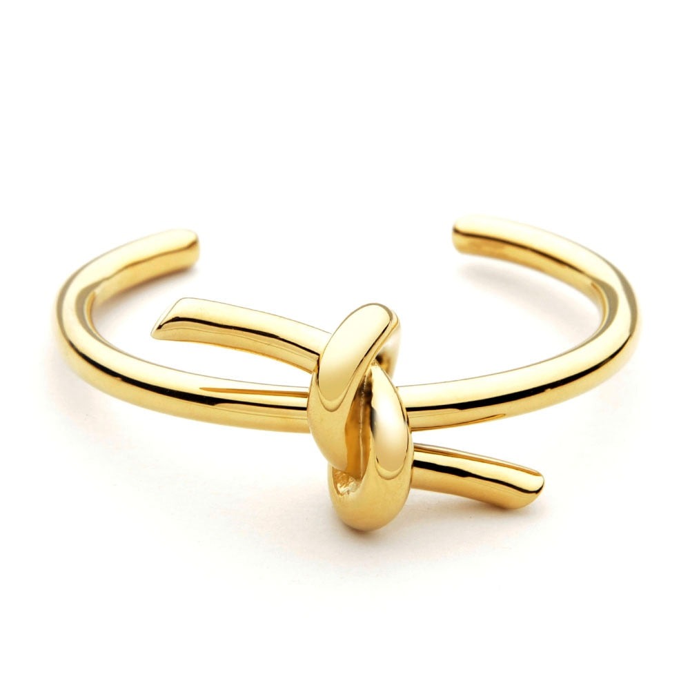 Knotted Rope Cuff Bangle Gold Bracelet