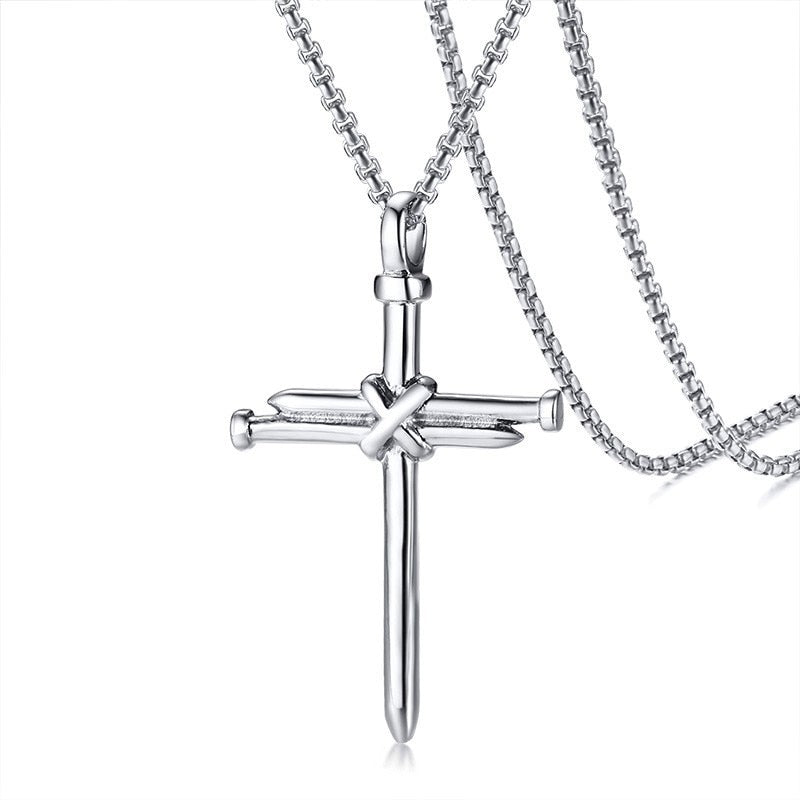 Stylish Nail Cross Pendant Necklace