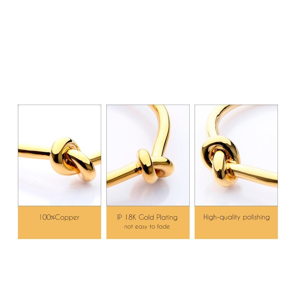 Elegant Knot Copper Bracelet Open Bangle LuckyEyeU | Modern & Spiritual Jewelry & Accessories