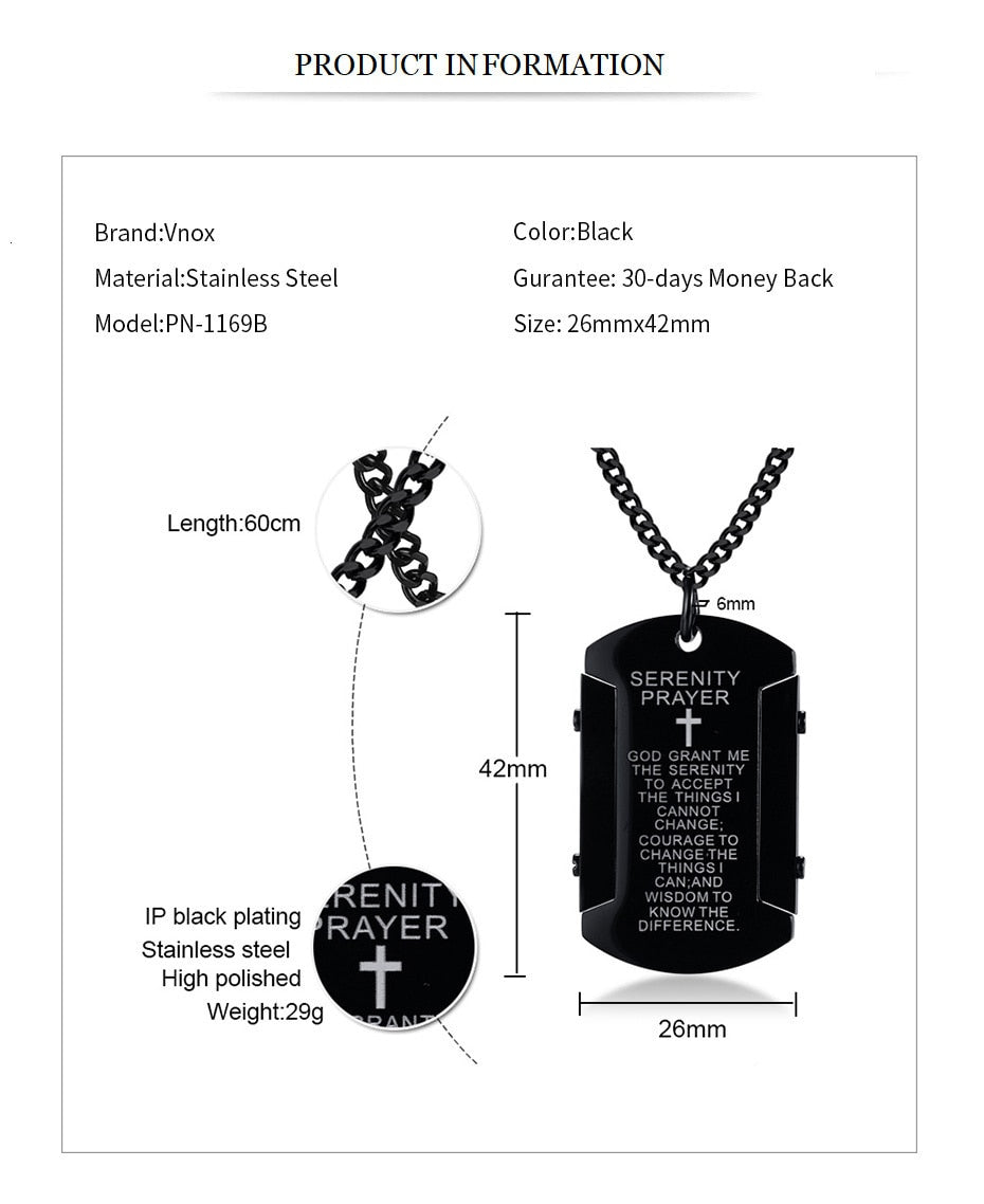 Serenity Prayer Gift Tag Necklaces