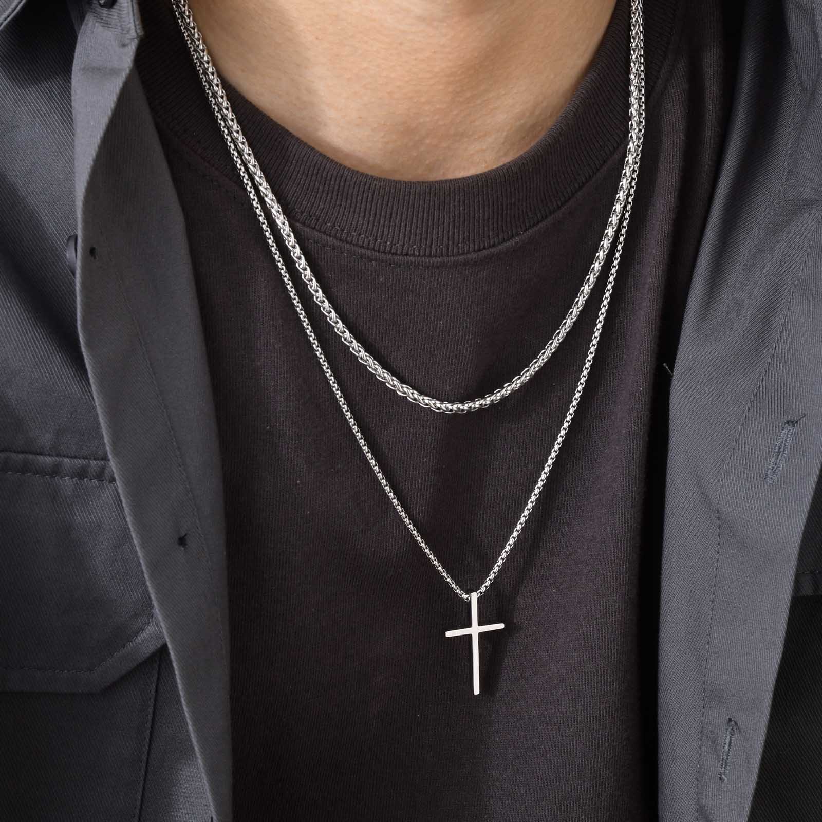 Simple Cross Layeredn Necklace