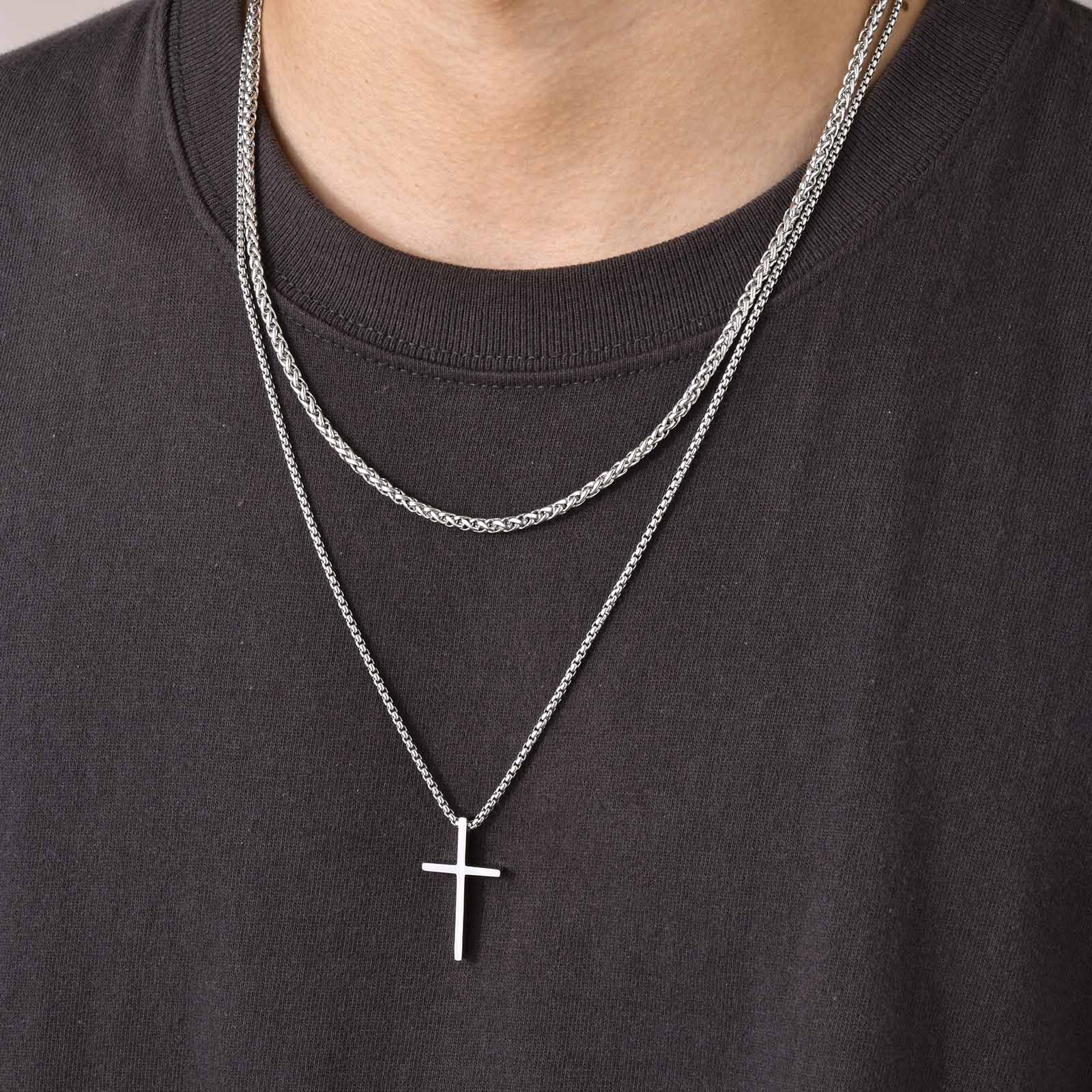 Simple Cross Layeredn Necklace
