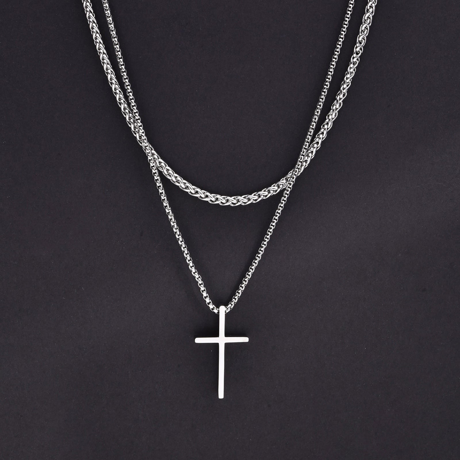 Simple Cross Layeredn Necklace