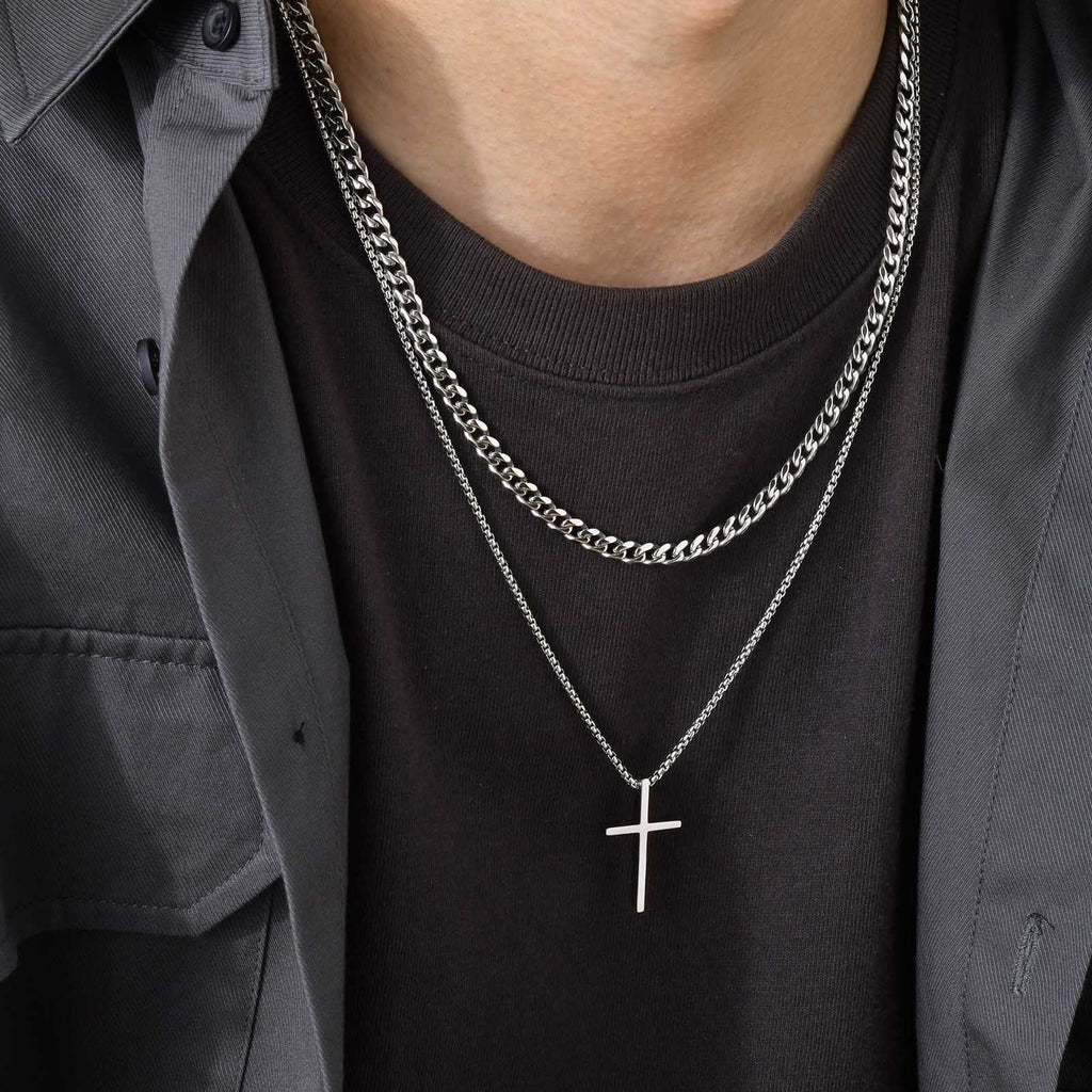 Simple Cross Layeredn Necklace