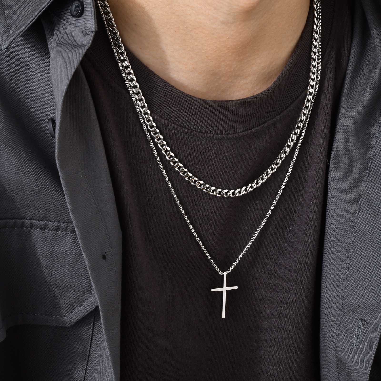 Simple Cross Layeredn Necklace
