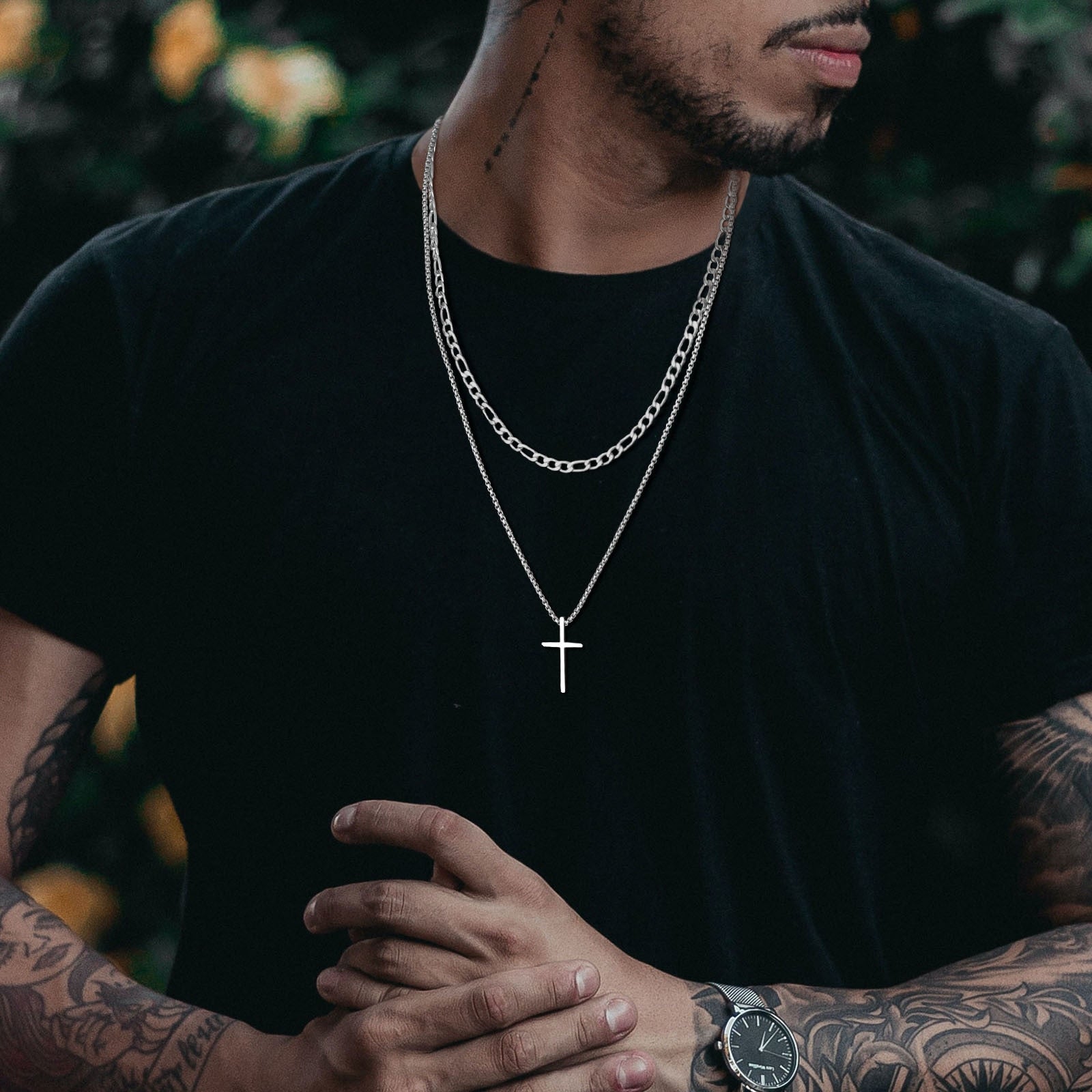 Simple Cross Layeredn Necklace