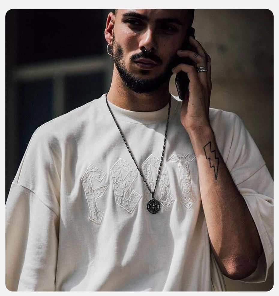 Layered Sailing Travel Compass Pendant Necklaces
