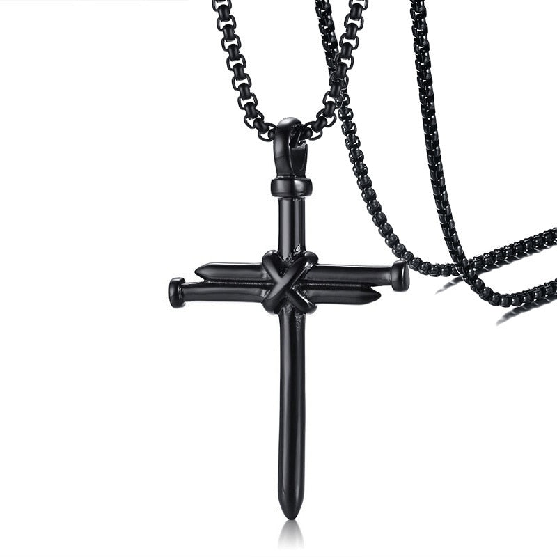 Stylish Nail Cross Pendant Necklace