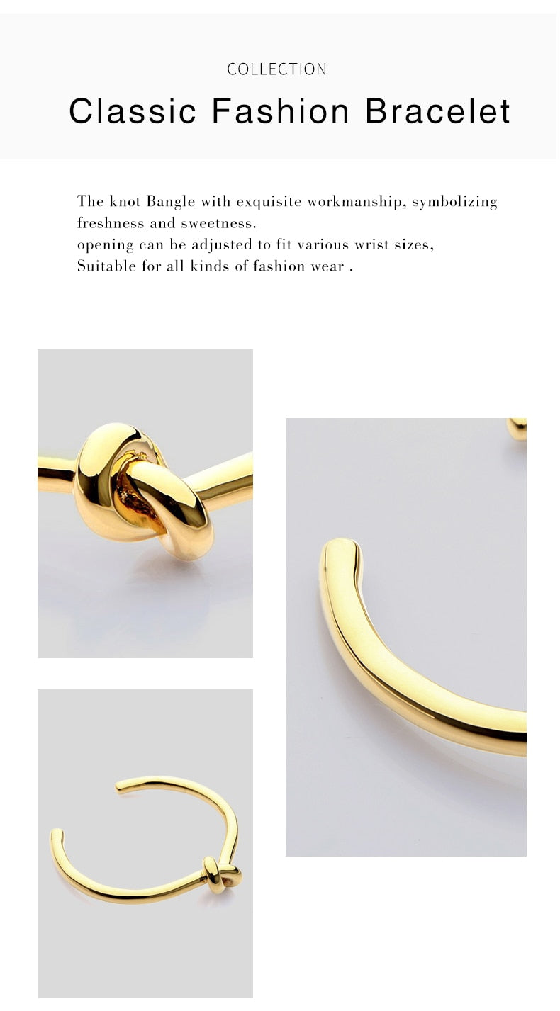 Elegant Knot Copper Bracelet Open Bangle LuckyEyeU | Modern & Spiritual Jewelry & Accessories