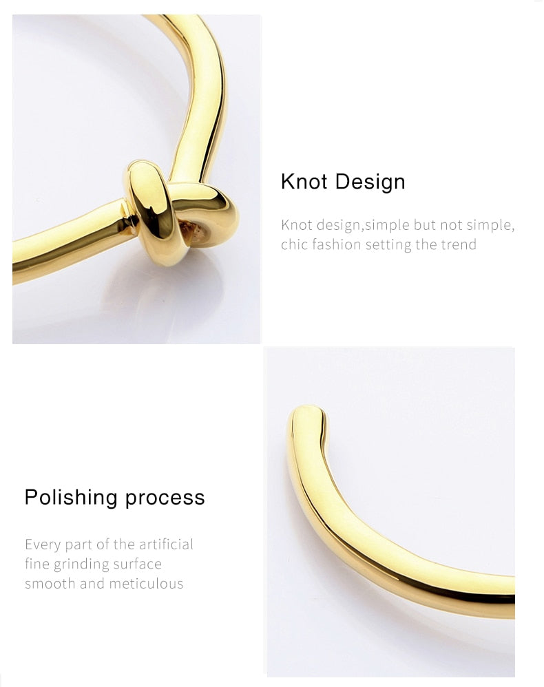 Elegant Knot Copper Bracelet Open Bangle LuckyEyeU | Modern & Spiritual Jewelry & Accessories