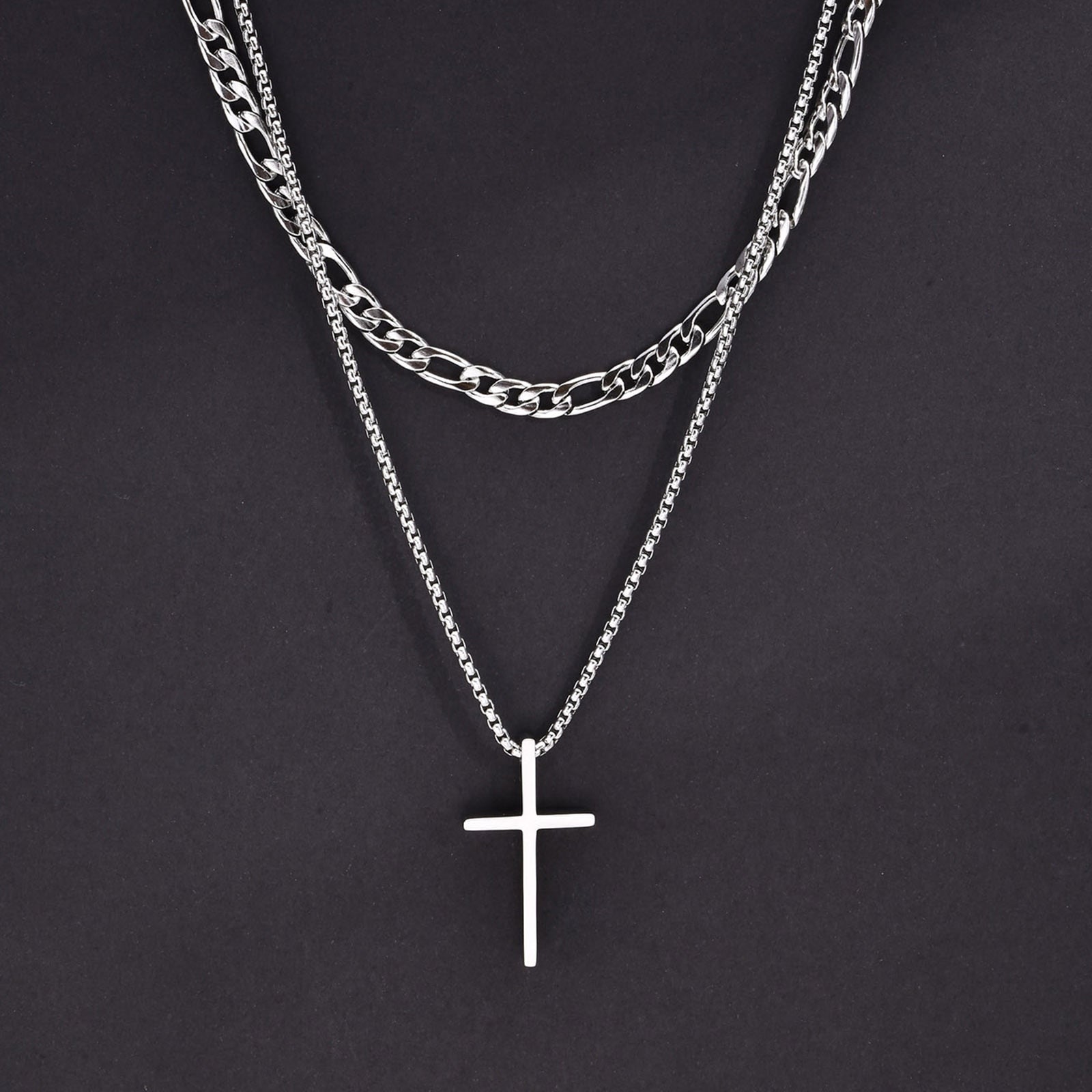 Simple Cross Layeredn Necklace