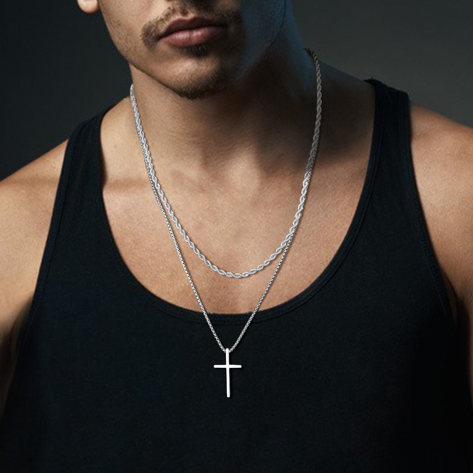 Simple Cross Layeredn Necklace