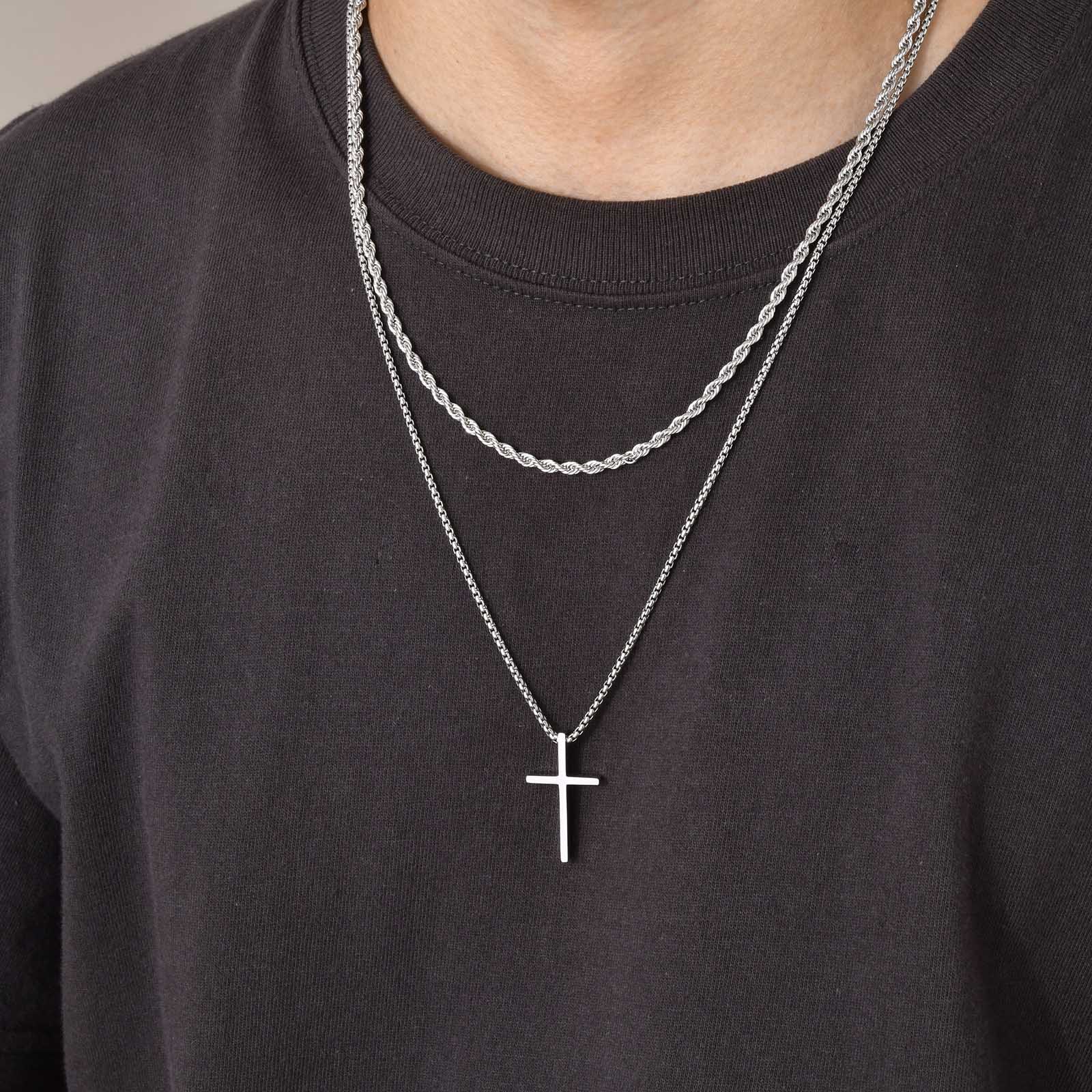 Simple Cross Layeredn Necklace