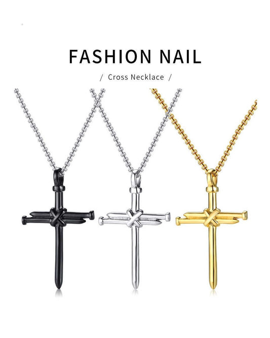 Stylish Nail Cross Pendant Necklace