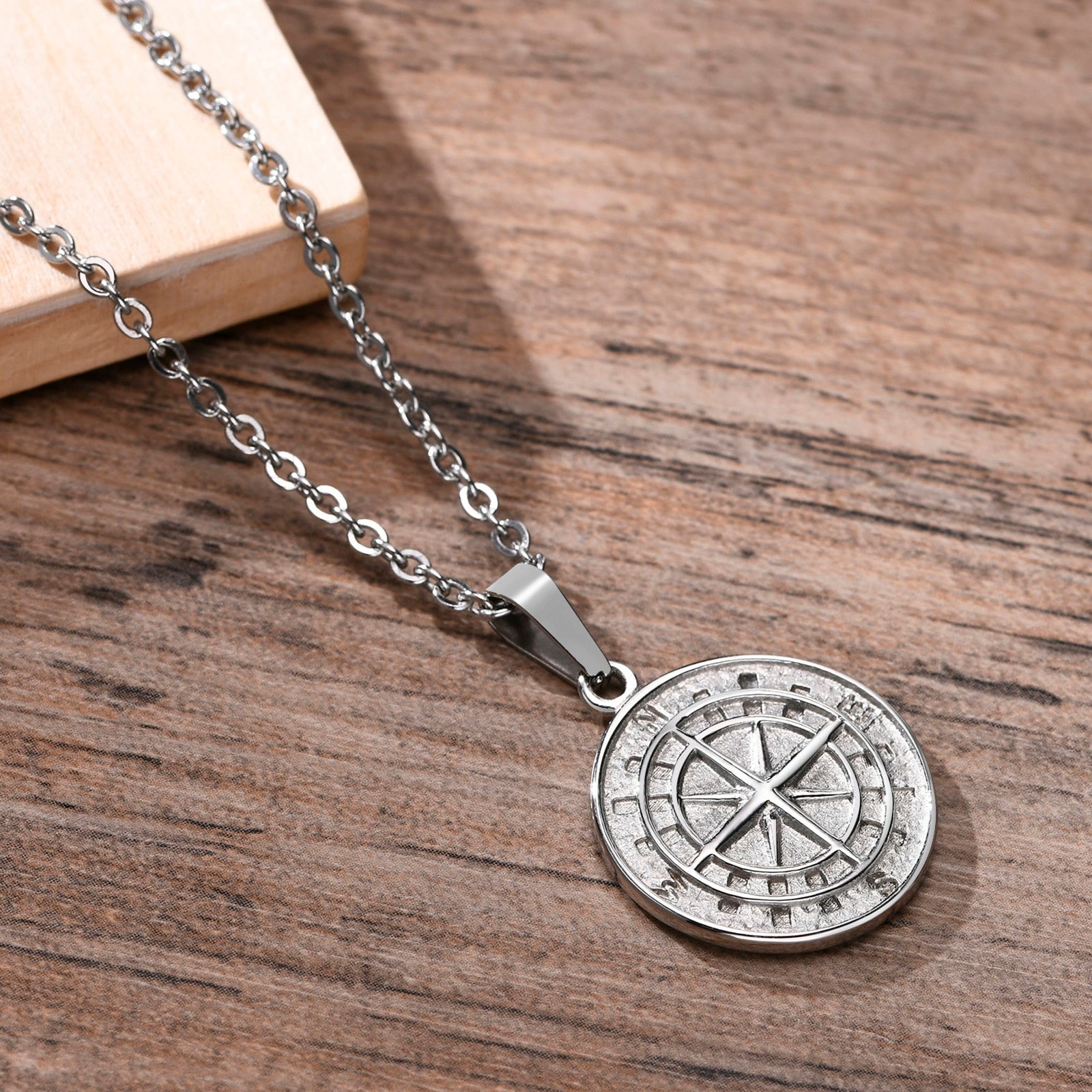 Layered Sailing Travel Compass Pendant Necklaces