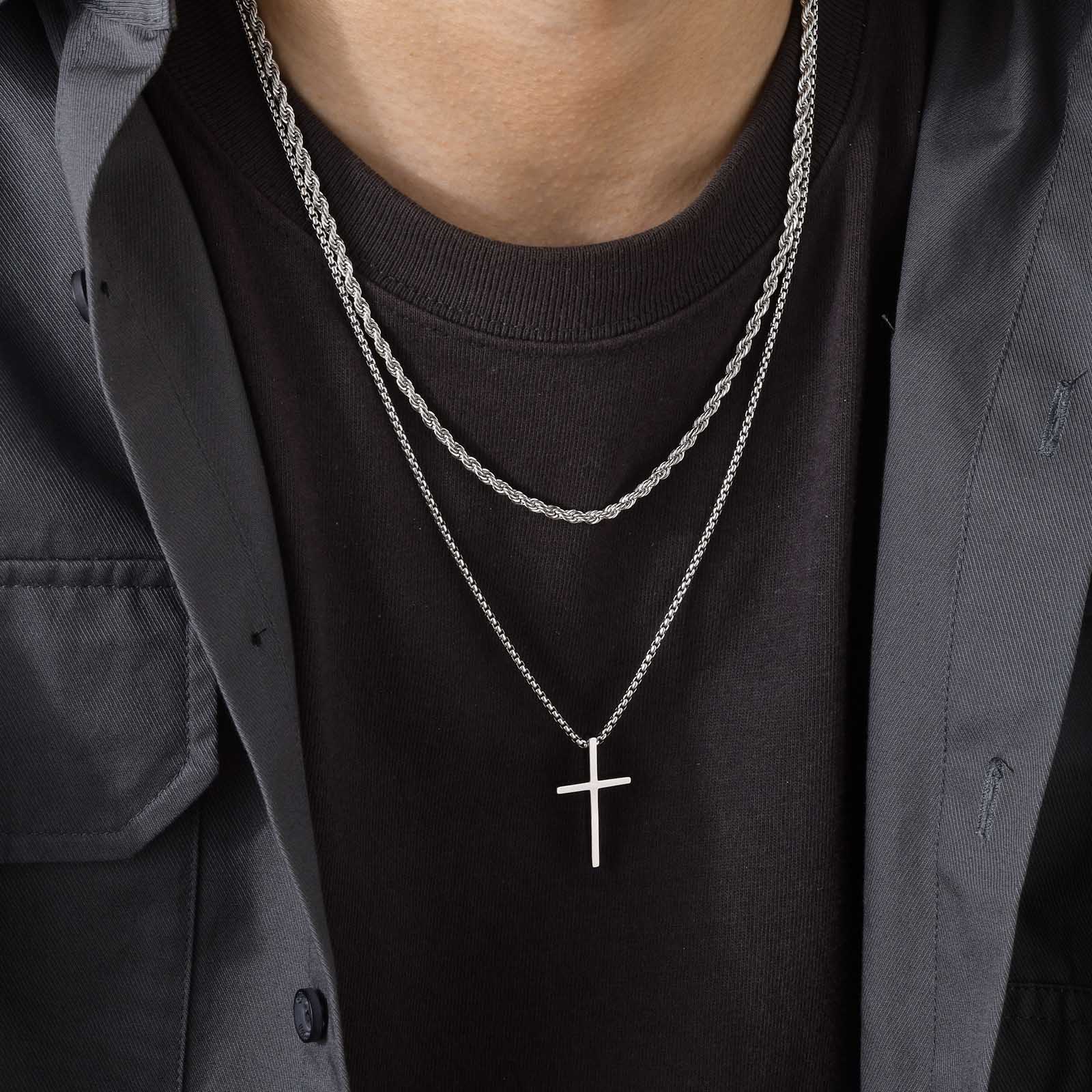 Simple Cross Layeredn Necklace